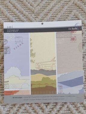 s.e.i. "En Route" 48 Sheets Printed 12x12 Cardstock, Solid, Pattern & Foiled!